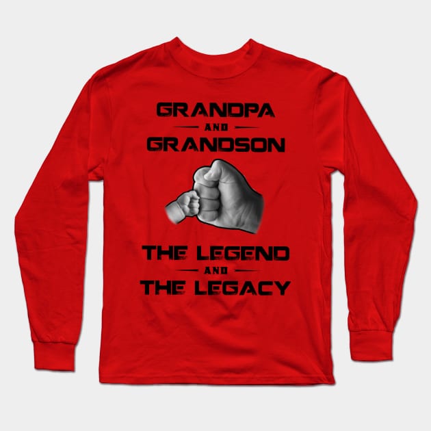 Grandpa And Grandson The Legend And The Legacy Long Sleeve T-Shirt by Phylis Lynn Spencer